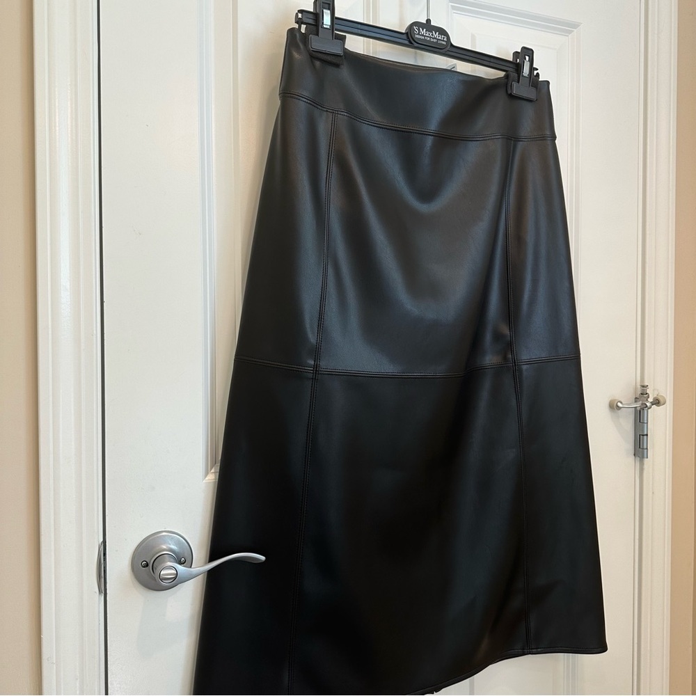NWT NEW SEASON ‘S MAX MARA ‘RIMINI’ FAUX LEATHER SKIRT BLACK FALL/WINTER/SPRING - Picture 11 of 16